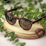 Ritz Sunglasses | Brown Frames & Green Lenses