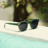 Meta Sunglasses | Green Frames & Grey Lenses