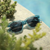 Zenith Sunglasses | Blue Frames & Grey Lenses